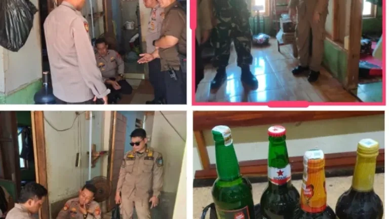 Polsek Cibalong Razia Sejumlah Minuman Keras Di Dua Lokasi