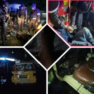 Polres Garut Bersama Satgas PRC Brimob Amankan Pelaku Pemalakan Angkot Di Jalan Raya Leles