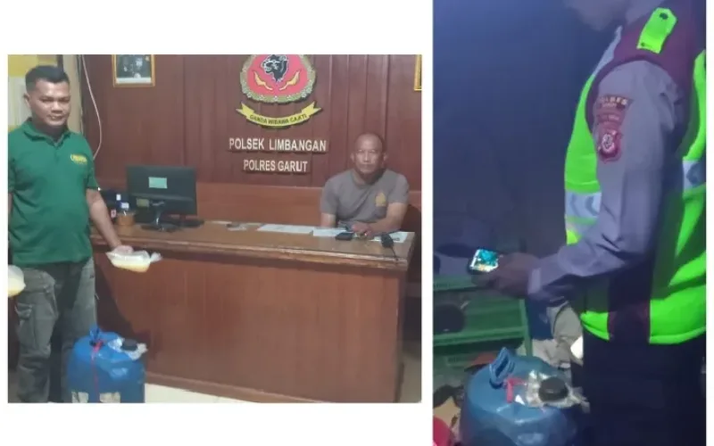 Polsek Limbangan Gerebek Penjual Miras, Puluhan Liter Tuak Diamankan