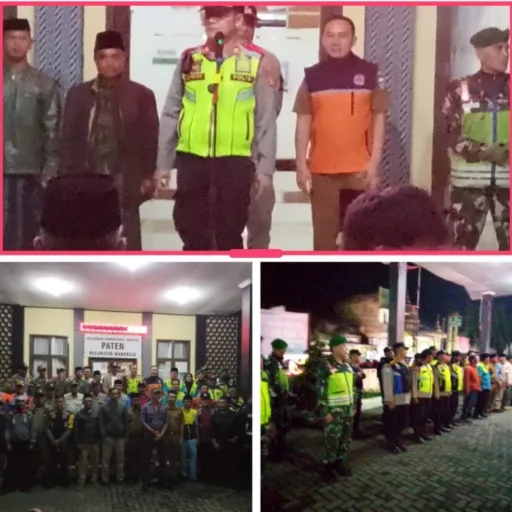 Apel gabungan Lintas Sektor Wanaraja Digelar, Sinergi Amankan Malam Takbir Dan Arus Mudik
