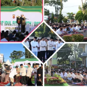 Polres Garut Gelar Sholat Idul Fitri Di Lapangan Mapolres, Pererat Kebersamaan Dengan Warga