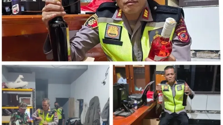Polsek Cibatu Amankan Ratusan Botol Miras Pada Malam Takbiran