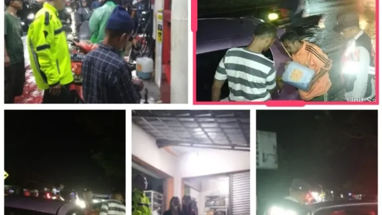 Respon Cepat Layanan 110,Polisi Bantu Pengendara Kehabisan Bensin di Malangbong