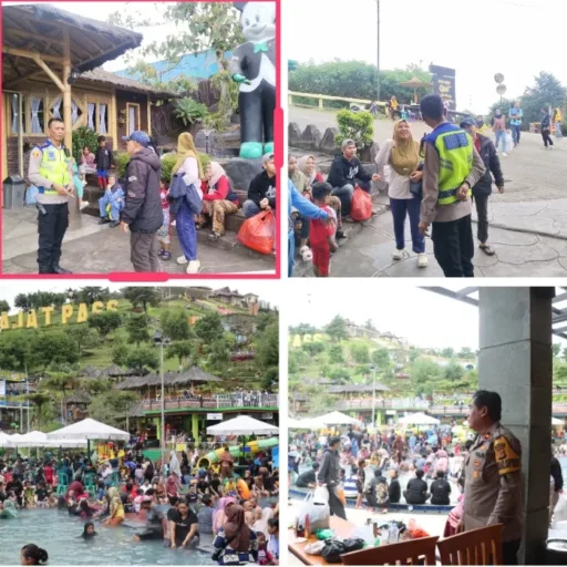 Ribuan Wisatawan Padati Darajat, Polres Garut Tingkatkan Patroli Dialogis Jaga Keamanan