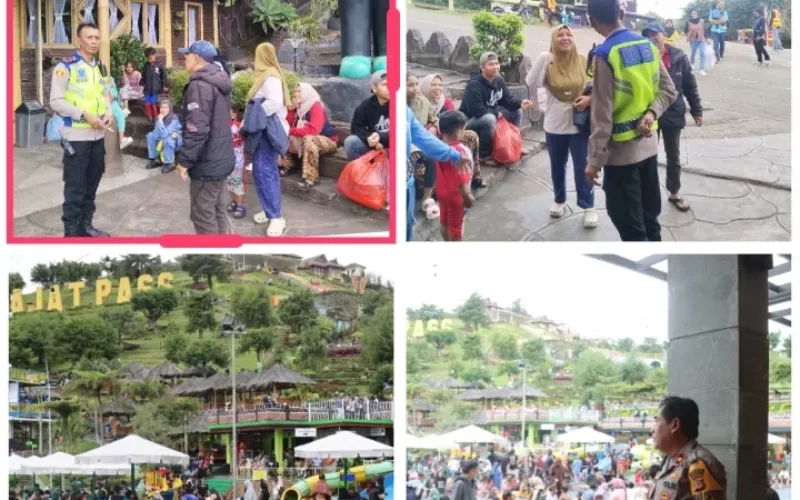 Ribuan Wisatawan Padati Darajat, Polres Garut Tingkatkan Patroli Dialogis Jaga Keamanan