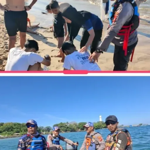 Aksi Heroik Polisi Selamatkan 4 Wisatawan Terseret Ombak Di Pantai Karangpapak