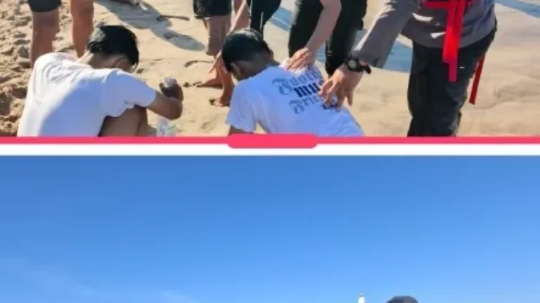 Aksi Heroik Polisi Selamatkan 4 Wisatawan Terseret Ombak Di Pantai Karangpapak