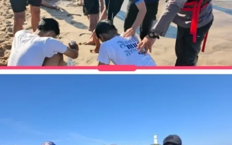 Aksi Heroik Polisi Selamatkan 4 Wisatawan Terseret Ombak Di Pantai Karangpapak