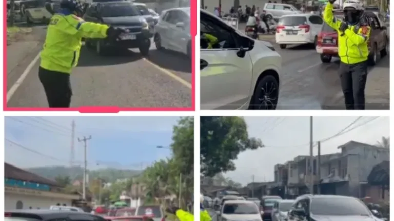 Arus Balik Mulai Padat, Sat Lantas Polres Garut Terapkan CB Pengurasan Di Jalur Tasik-Bandung