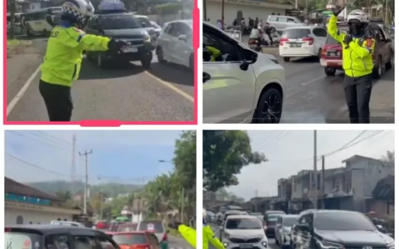 Arus Balik Mulai Padat, Sat Lantas Polres Garut Terapkan CB Pengurasan Di Jalur Tasik-Bandung
