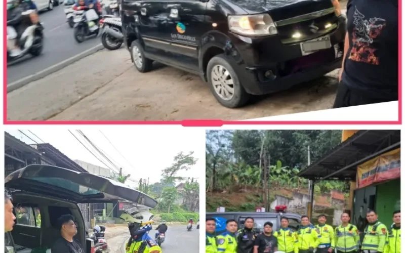 Aksi Ugal-Ugalan Sopir Ambulance Dihentikan Polisi,Nyaris Tabrak Petugas Di Malangbong