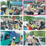 Humanis Di Tengah Rekayasa Lalu Lintas, Satlantas Polres Garut Bagikan Makanan Untuk Pengendara Di Pos Pam Kubang