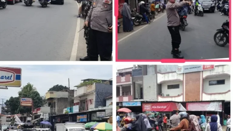 TNI-Polri Bersinergi Atur Lalu Lintas Di Pasar Lewo Malangbong