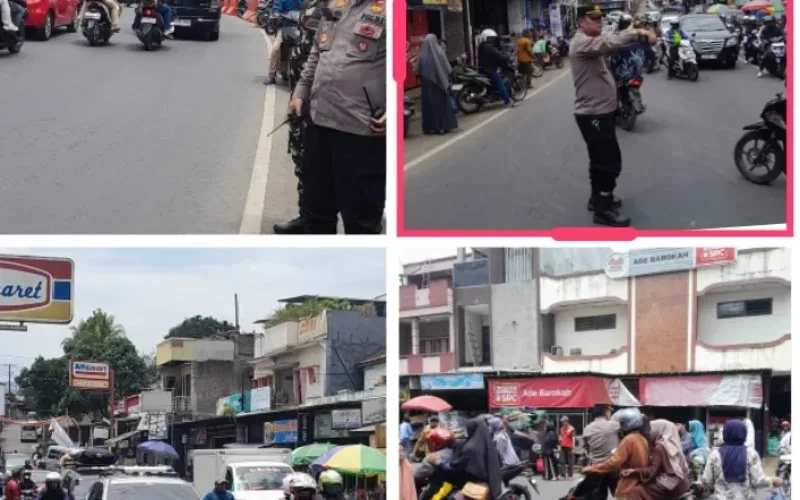TNI-Polri Bersinergi Atur Lalu Lintas Di Pasar Lewo Malangbong