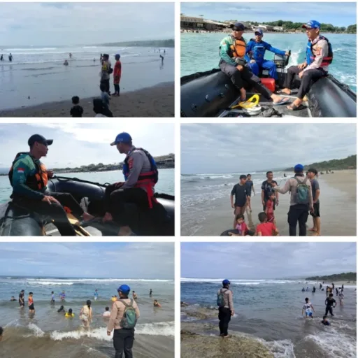 Sat Polairud Polres Garut Dan Polsek Wilayah Selatan Intensifkan Patroli Dan Edukasi Wisatawan