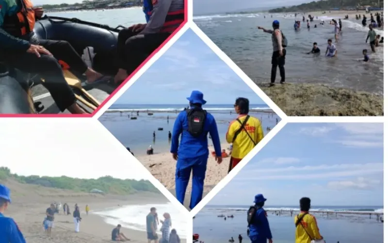 Polsek Wil Selatan Bersama Sat Polairud Polres Garut Intensifkan Patroli Di Objek Wisata Pantai