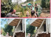 Polsek Singajaya Cek Kejadian Bencana Tanah Longsor Akibat Curah Hujan Tinggi Di Desa Sukamulya