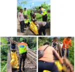 Polsek Leuwigoong Evakuasi Korban Tertabrak Kereta Api di Jembatan Rel