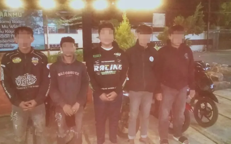 Polsek Wanaraja Bubarkan Aksi Balap Liar, Lima Motor Dan Lima Pemuda Diamankan