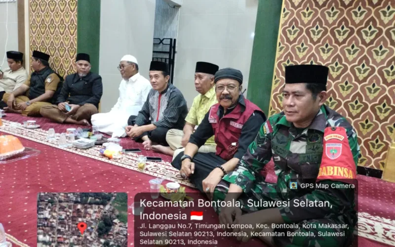 Babinsa Koramil 1408-04/Bontoala Hadiri Safari Ramadan 1447 H di Masjid Nurul Wathan Di kecamatan Bontoala
