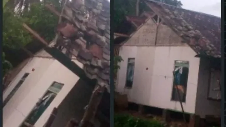 Hujan Disertai Angin Kencang Terjang Desa Tegalgede Pakenjeng, Tiga Rumah Warga Rusak