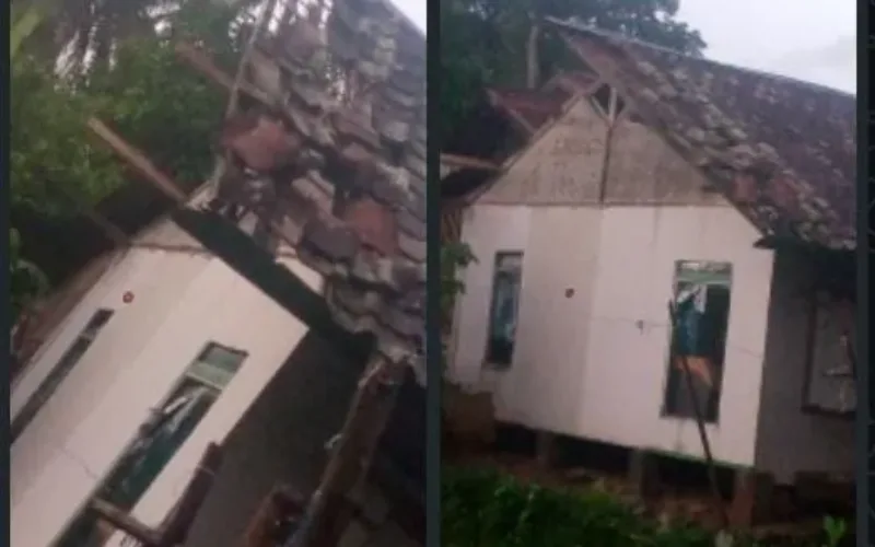 Hujan Disertai Angin Kencang Terjang Desa Tegalgede Pakenjeng, Tiga Rumah Warga Rusak