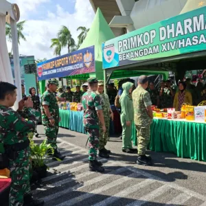 Kodam XIV/Hasanuddin Bersama Kodim 1408/Makassar Hadirkan Bazar Ramadhan Murah untuk Prajurit dan Masyarakat
