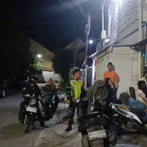 Koramil 1408-09/Tamalate Gelar Patroli Gabungan Tripika, Jaga Keamanan Warga Di wilayah kecamatan Tamalate