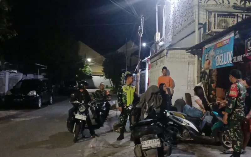 Koramil 1408-09/Tamalate Gelar Patroli Gabungan Tripika, Jaga Keamanan Warga Di wilayah kecamatan Tamalate