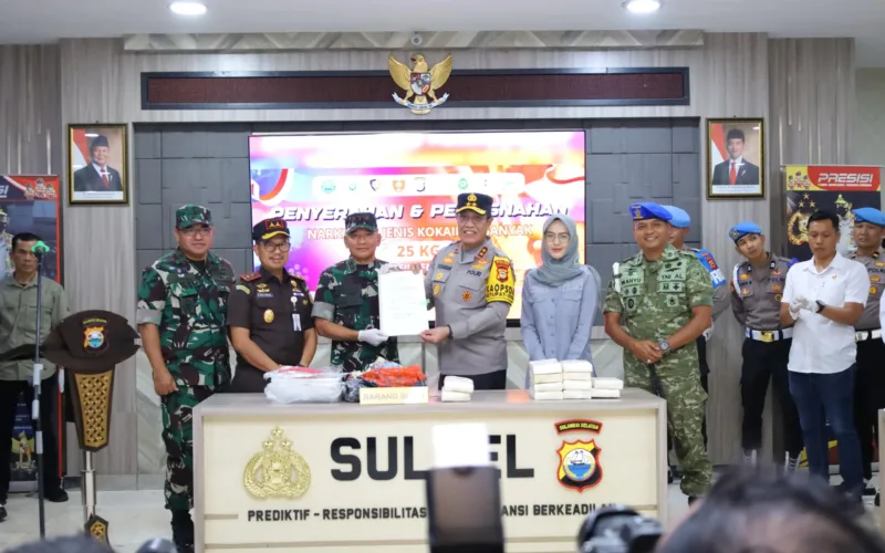 Polda Sulsel Musnahkan Barang Bukti Narkotika Jenis Kokain Bruto 25 Kg Hasil Temuan di Kepulauan Selayar