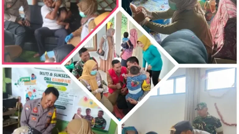 Cegah KLB Campak, Polres Garut Monitoring Serentak Imunisasi Campak (ORI) Melalui Seluruh Jajaran Polsek