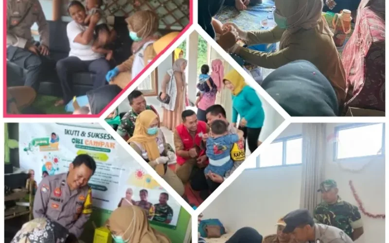 Cegah KLB Campak, Polres Garut Monitoring Serentak Imunisasi Campak (ORI) Melalui Seluruh Jajaran Polsek