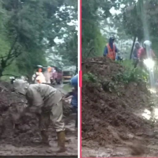 Hujan Deras Picu Longsor di Pamulihan, Polisi Sigap Cek Lokasi Bencana