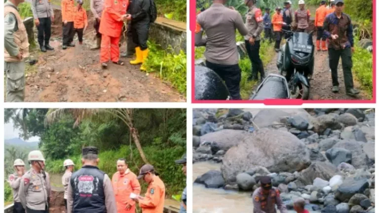 Diterjang Hujan Deras, Jembatan Ciwarunga Putus—Akses Antar Desa Lumpuh, Polisi & Tim Gabungan Bergerak Cepat