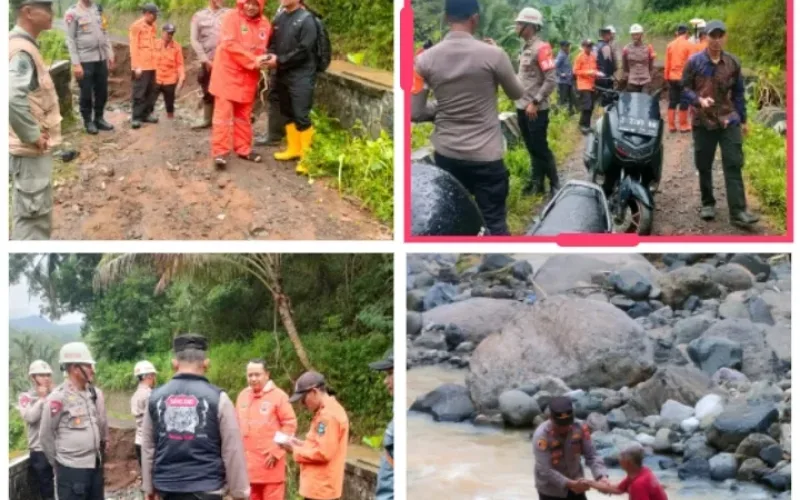 Diterjang Hujan Deras, Jembatan Ciwarunga Putus—Akses Antar Desa Lumpuh, Polisi & Tim Gabungan Bergerak Cepat