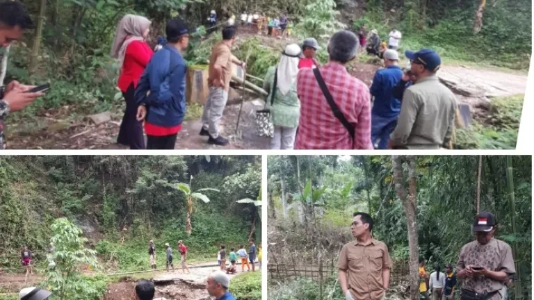 Kadis PUPR Garut Tinjau Lokasi Longsor Di Pakenjeng, Dipastikan Tanpa Korban Dan Kerugian Material