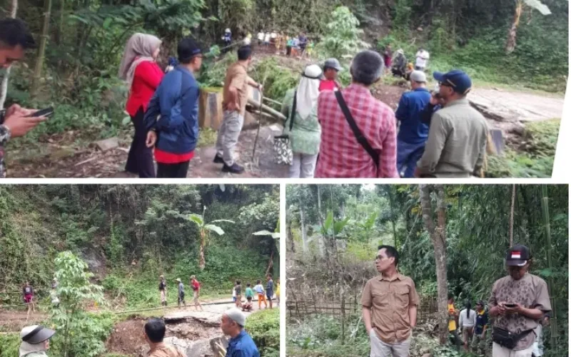 Kadis PUPR Garut Tinjau Lokasi Longsor Di Pakenjeng, Dipastikan Tanpa Korban Dan Kerugian Material