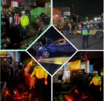 Unit Gakum Sat Lantas Polres Garut Tangani Laka Mobil Tabrak Warung Nasi Goreng