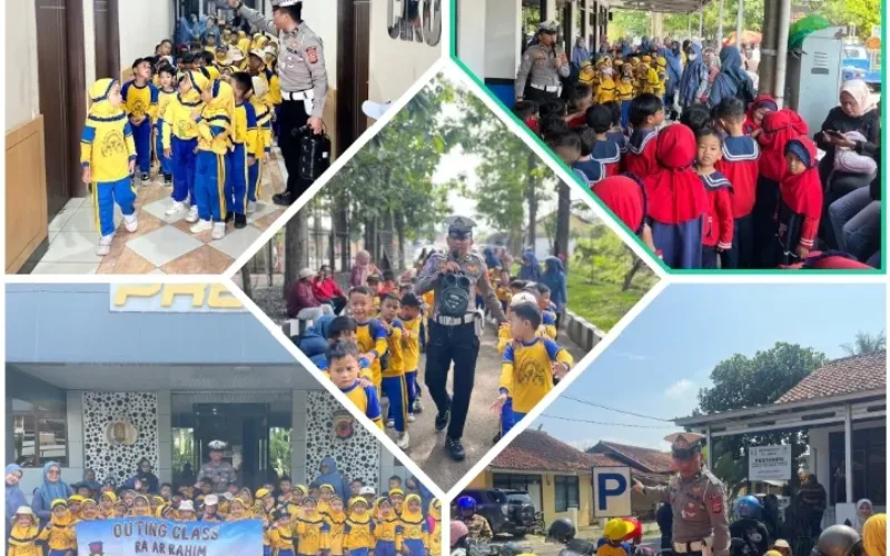 Satlantas Polres Garut Gelar Kegiatan Polisi Sahabat Anak Bersama TK Anggrek Cendekia dan RA Ar Rahim