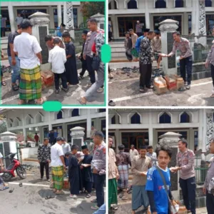 Jumat Berkah di Bungbulang, Polsek Bungbulang Berbagi dengan Jemaah Masjid Al-Hidayah