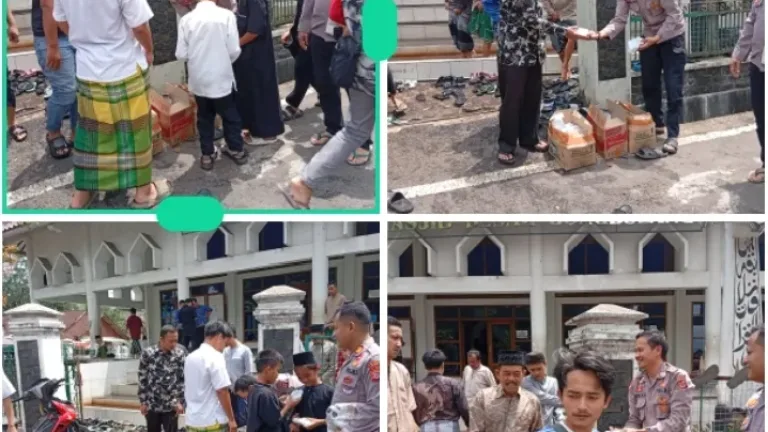 Jumat Berkah di Bungbulang, Polsek Bungbulang Berbagi dengan Jemaah Masjid Al-Hidayah