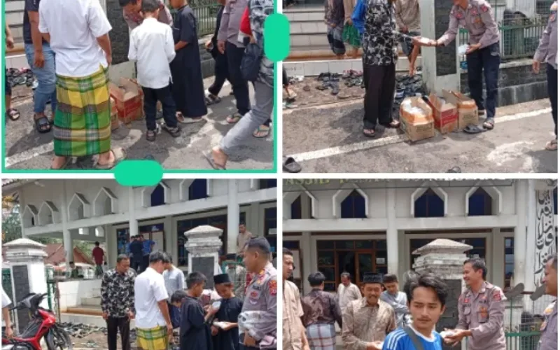 Jumat Berkah di Bungbulang, Polsek Bungbulang Berbagi dengan Jemaah Masjid Al-Hidayah
