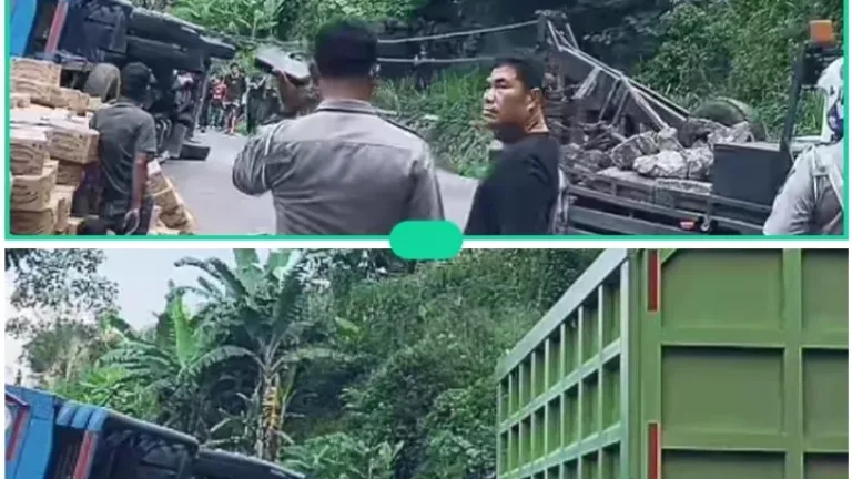 Lakalantas Kontainer Pengangkut Minyak Terguling di Nagreg