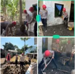 Polres Garut Kembali Bersihkan Material Bekas Banjir di Karangpawitan