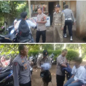 Jam Pelajaran Ditinggal, Polsek Banyuresmi Tertibkan Puluhan Pelajar “Nongkrong” di Pasar Banyuresmi