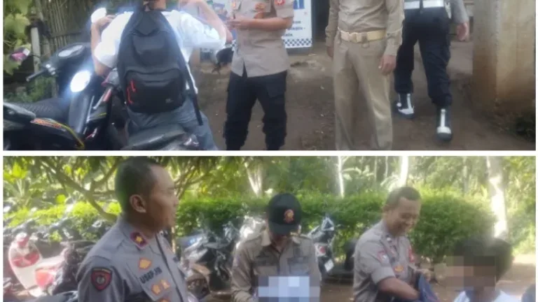 Jam Pelajaran Ditinggal, Polsek Banyuresmi Tertibkan Puluhan Pelajar “Nongkrong” di Pasar Banyuresmi