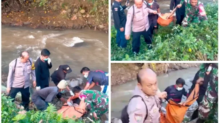 Polsek Malangbong Lakukan Penyelidikan dan Cek TKP Penemuan Mayat Pria di Sungai Cipedes