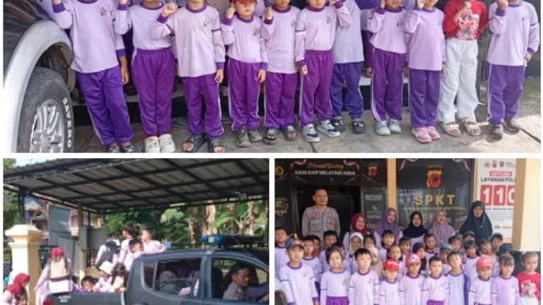 Polsek Bungbulang Terima Kunjungan PAUD KB Amanah Bunda, Tanamkan Cinta Polisi Sejak Dini