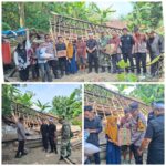 Rumah Panggung Roboh di Cibalong, Polsek Cibalong Gerak Cepat Lakukan Pengecekan dan Salurkan Bantuan Sembako
