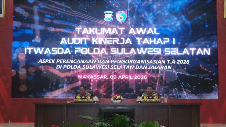 Wakapolda Sulsel Buka Audit Kinerja Itwasda Tahap I 2026, Perkuat Akuntabilitas dan Kinerja Organisasi